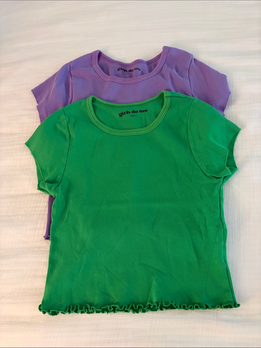 Bundle of Short Sleeve Tee Set in Green and Purple